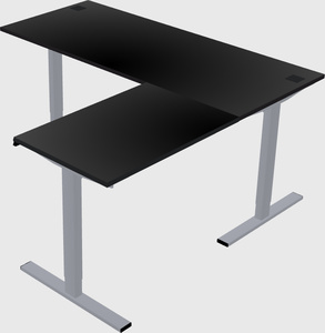Sit-to-stand l-shaped desk