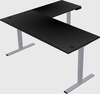 Sit-to-stand l-shaped desk