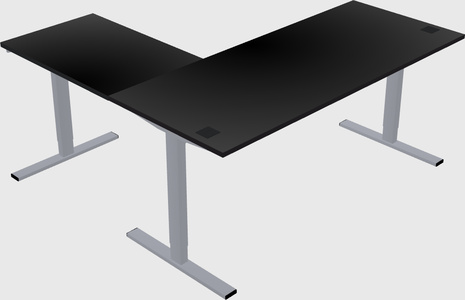 Sit-to-stand l-shaped desk