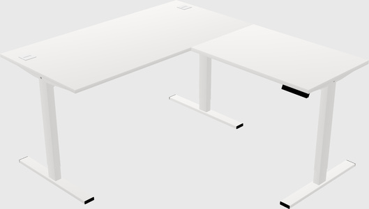 Sit-to-stand l-shaped desk