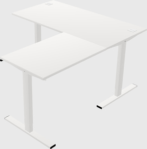 Sit-to-stand l-shaped desk