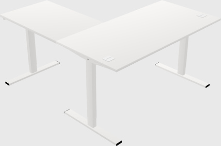 Sit-to-stand l-shaped desk