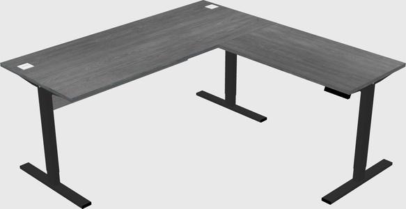 Sit-to-stand l-shaped desk