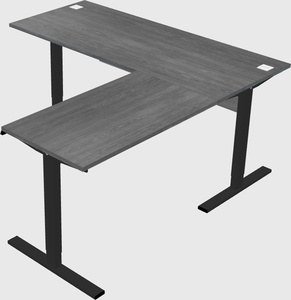 Sit-to-stand l-shaped desk