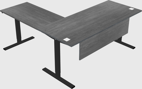Sit-to-stand l-shaped desk
