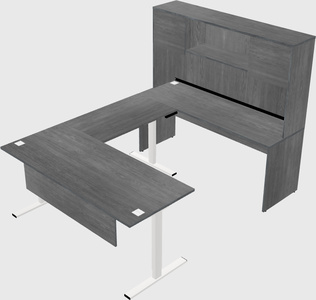 Sit-to-stand u-shaped desk