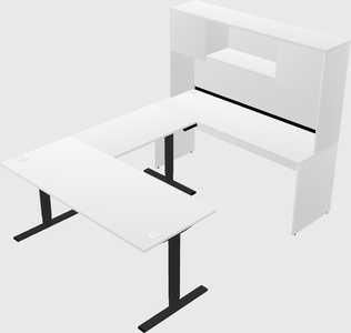 Scrivania a forma di u sit-to-stand
