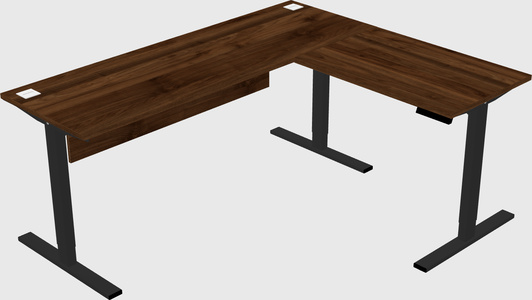 Sit-to-stand l-shaped desk