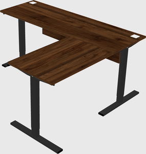 Sit-to-stand l-shaped desk