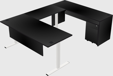 Sit-to-stand u-shaped desk