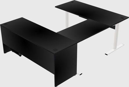 Sit-to-stand u-shaped desk