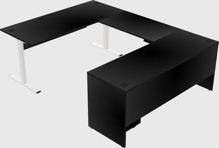 Sit-to-stand u-shaped desk