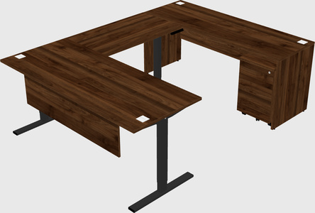 Sit-to-stand u-shaped desk