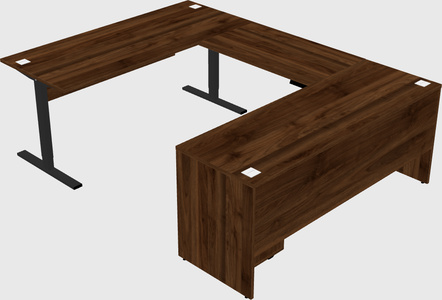 Sit-to-stand u-shaped desk