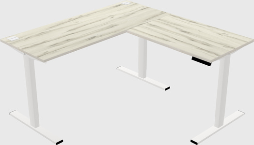 Sit-to-stand l-shaped desk