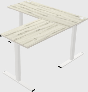 Sit-to-stand l-shaped desk