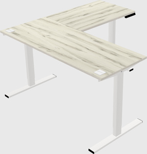 Sit-to-stand l-shaped desk