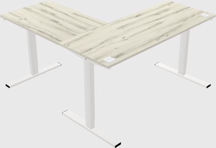 Sit-to-stand l-shaped desk
