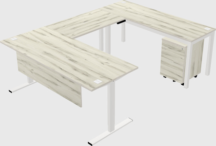 Sit-to-stand u-shaped desk