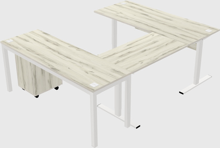 Sit-to-stand u-shaped desk