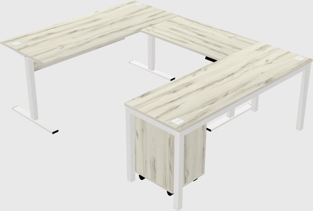 Sit-to-stand u-shaped desk