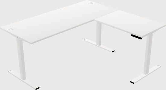 Sit-to-stand l-shaped desk
