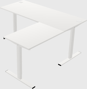 Sit-to-stand l-shaped desk