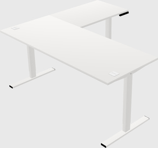 Sit-to-stand l-shaped desk