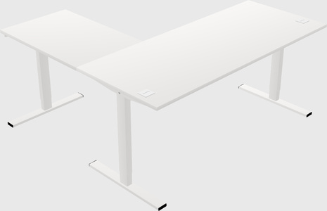 Sit-to-stand l-shaped desk