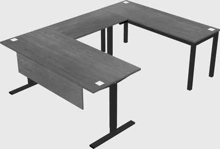 Sit-to-stand u-shaped desk