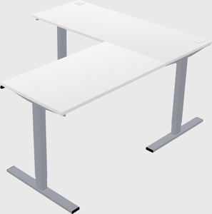 Sit-to-stand l-shaped desk