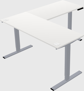Sit-to-stand l-shaped desk