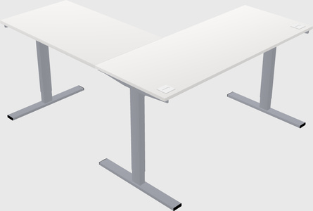 Sit-to-stand l-shaped desk