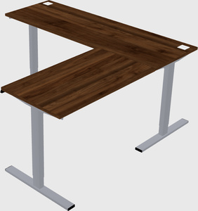 Sit-to-stand l-shaped desk