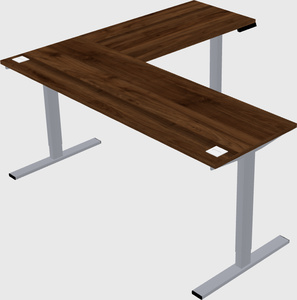 Sit-to-stand l-shaped desk