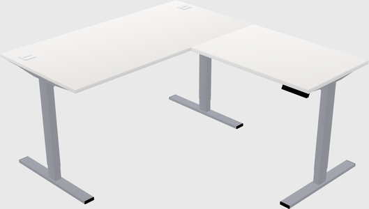 Sit-to-stand l-shaped desk