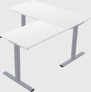 Sit-to-stand l-shaped desk