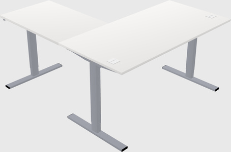 Sit-to-stand l-shaped desk