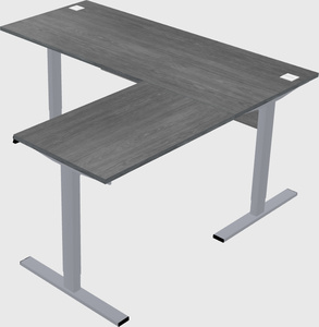 Sit-to-stand l-shaped desk