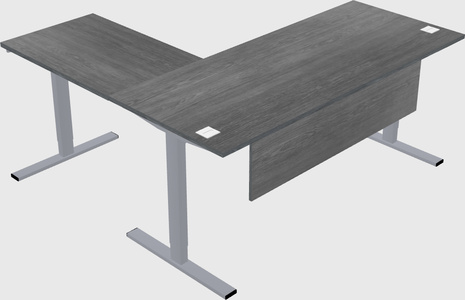 Sit-to-stand l-shaped desk