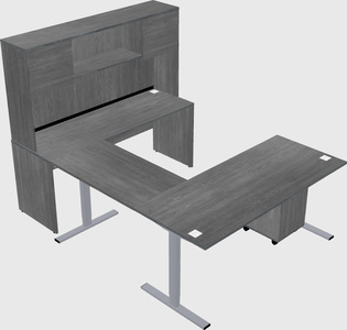 Sit-to-stand u-shaped desk