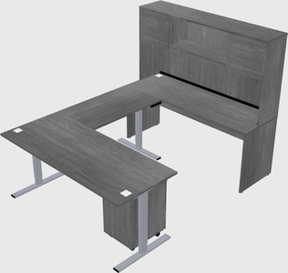 Sit-to-stand u-shaped desk