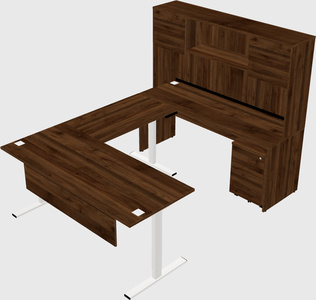 Sit-to-stand u-shaped desk