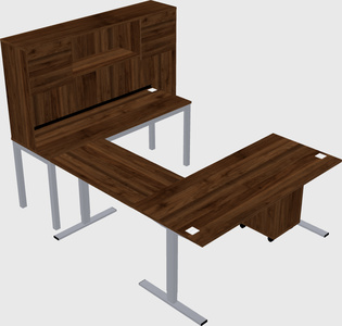 Sit-to-stand u-shaped desk