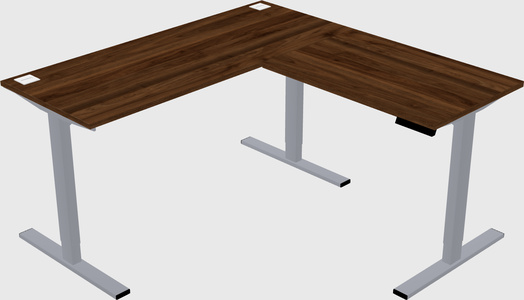 Sit-to-stand l-shaped desk
