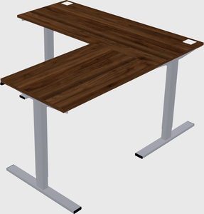 Sit-to-stand l-shaped desk