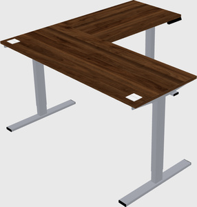 Sit-to-stand l-shaped desk