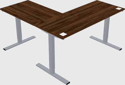 Sit-to-stand l-shaped desk