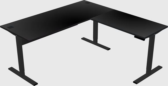 Sit-to-stand l-shaped desk