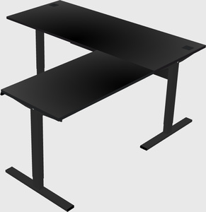 Sit-to-stand l-shaped desk